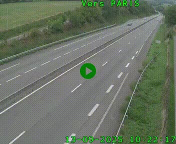Caméra routière sur l'autoroute A20 à Saint-Hilaire-Bonneval, au sud de Limoges. Vue orientée vers Paris
