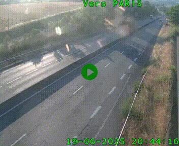 Caméra routière sur l'autoroute A20 à Saint-Hilaire-Bonneval, au sud de Limoges. Vue orientée vers Paris