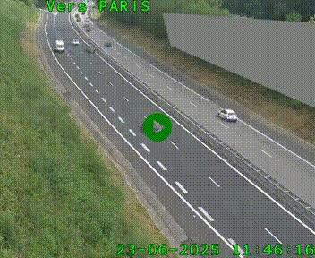 Caméra routière sur l'autoroute A20 à Saint-Pardoux-l'Ortigier, à la jonction avec l'A89. Vue orientée vers Paris