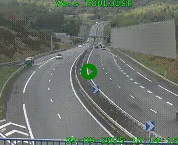Caméra routière sur l'autoroute A20 à Noailles, en périphérie de Brive-la-Gaillarde. Vue orientée vers Toulouse