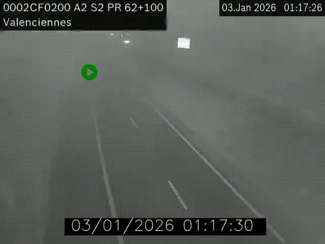 Webcam autoroute A2 à Valenciennes. Vue orientée vers Maubeuge et Mons (Belgique)