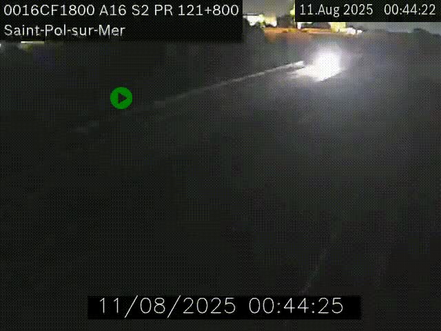 Webcam autoroute A16 à proximité de Dunkerque, à hauteur de la sortie Saint-Pol-sur-Mer. Vue orientée vers Calais