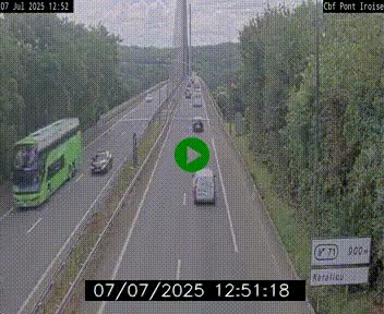 Webcam sur la N165 après le Pont de l'Iroise, à l'entrée de Brest