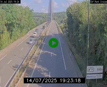 Webcam sur la N165 après le Pont de l'Iroise, à l'entrée de Brest