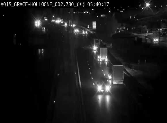 Webcam E42/A15 à Grâce-Hollogne, à proximité de la jonction avec l'A604. Vue orientée vers Namur