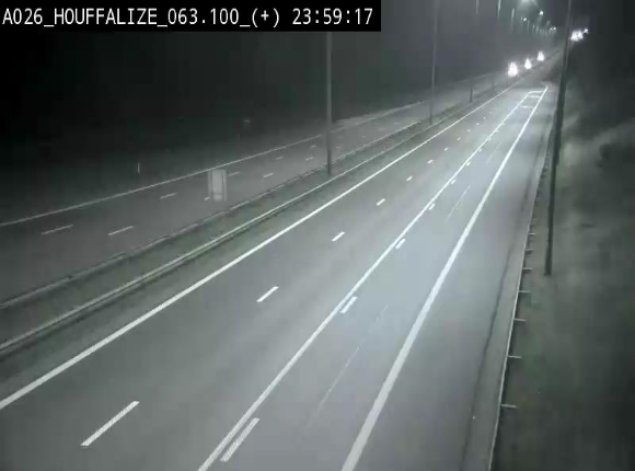 Webcam autoroute des Ardennes (E25/A26) à hauteur d'Houffalize. Vue orientée vers Baraque de Fraiture