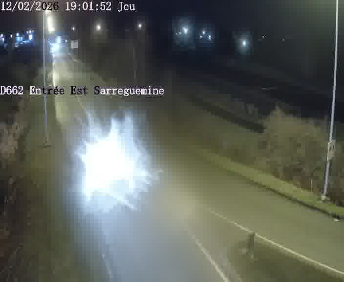 Point de vue trafic déployé sur D662 (France) à Sarreguemines, regardant vers Sarreguemines, aidant conducteurs et services à anticiper les flux.