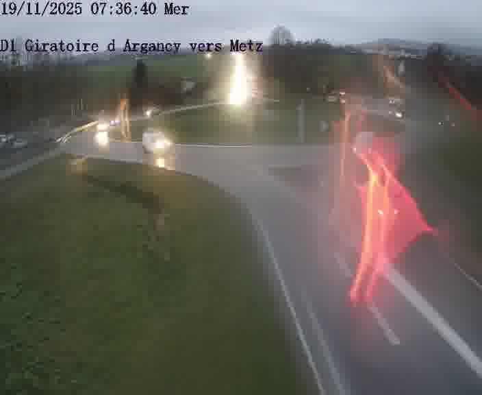 Webcam installée le long de D1 (France) à Argancy, pointée vers Metz, utile pour suivre précisément les conditions de trafic.