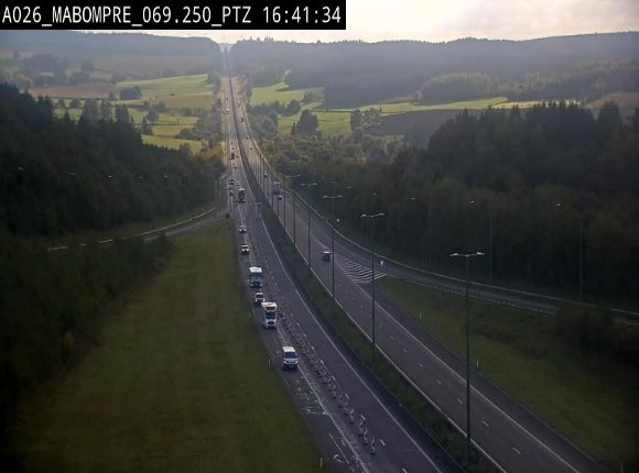 Webcam E25 (A26) à Mabompré. Vue orientée vers Liège