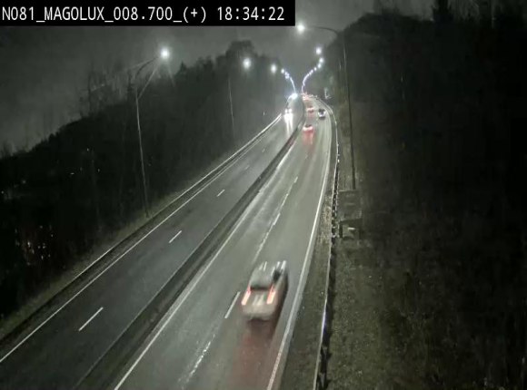 Webcam sur la N81 (E411) à hauteur de la jonction avec la N883. Vue orientée vers Longwy