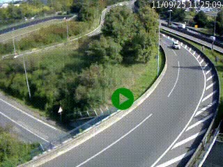 Caméra autoroute à la jonction entre l'A7 et la D301 (Boulevard urbain Sud de Lyon) à Feyzin, au sud de Lyon. Vue orientée vers Mions