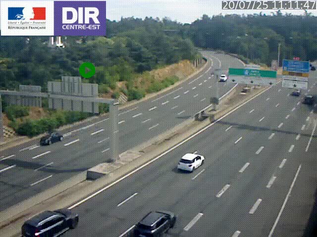 Caméra de circulation routière sur le boulevard périphérique Laurent Bonnevay de Lyon (D383) à hauteur de Bron, avant la jonction avec l'A43. Vue orientée vers l'échangeur