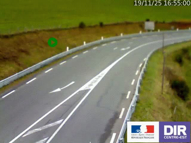 Webcam sur le col Pin Bouchain, vue orientée vers Roanne, en provenance de Lyon sur la nationale 7 (N7)