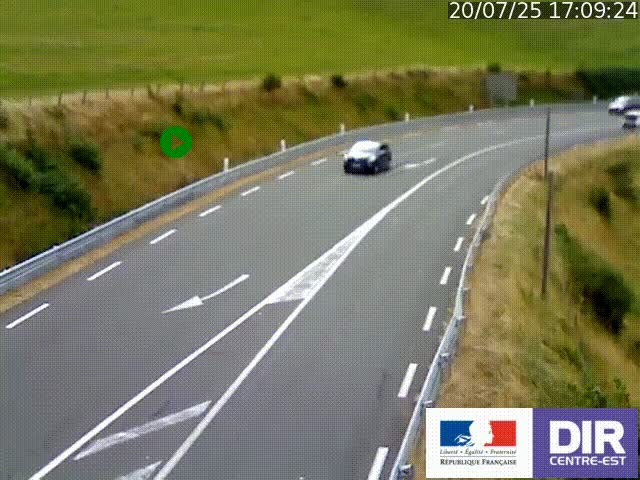 Webcam sur le col Pin Bouchain, vue orientée vers Roanne, en provenance de Lyon sur la nationale 7 (N7)