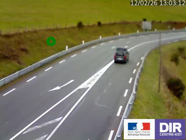 Webcam sur le col Pin Bouchain, vue orientée vers Roanne, en provenance de Lyon sur la nationale 7 (N7)