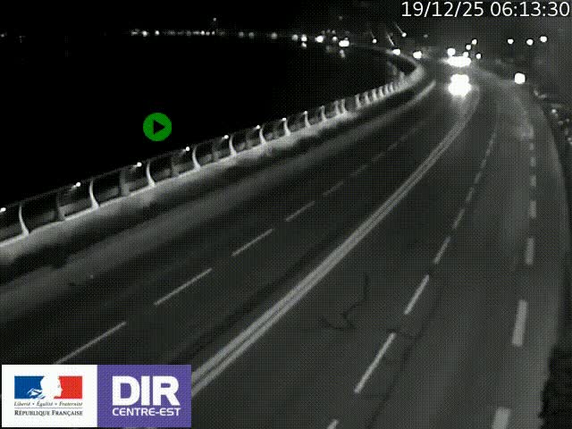 Webcam sur le quai Parjot à Vienne, aux Portes de Lyon, sur la Nationale 7, à la jonction avec le boulevard du Rhône-nord (D1407), caméra orientée vers Lyon