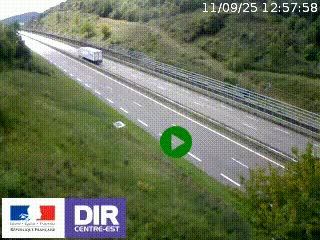 Webcam au niveau du col de Bois Clair à hauteur de Cluny sur la N79. Vue orientée vers Mâcon