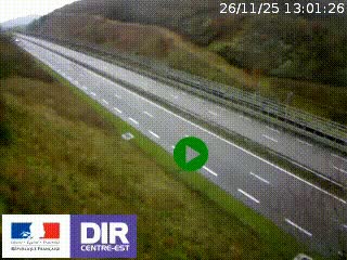 Webcam au niveau du col de Bois Clair à hauteur de Cluny sur la N79. Vue orientée vers Mâcon
