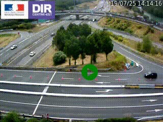 Webcam traffic à Grenoble-sud sur l'autoroute A480. Vue orientée vers l'entrée et la sortie de Grenoble