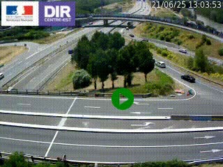 Webcam traffic à Grenoble-sud sur l'autoroute A480. Vue orientée vers l'entrée et la sortie de Grenoble