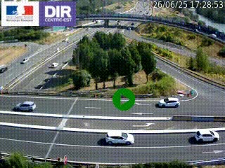 Webcam traffic à Grenoble-sud sur l'autoroute A480. Vue orientée vers l'entrée et la sortie de Grenoble