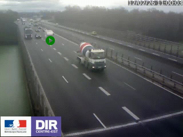 Caméra trafic à la jonction entre l'A46 (Rocade-est de Lyon) et l'A42 à hauteur de Vault-en-Velin en direction de Marseille