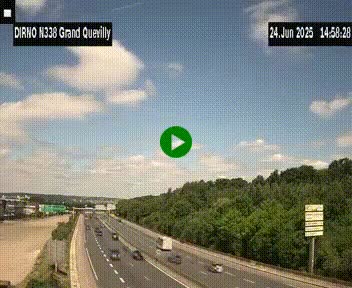 Webcam routière sur N338 à hauteur de Grand-Quevilly en périphérie de Rouen. Vue orientée vers Rouen