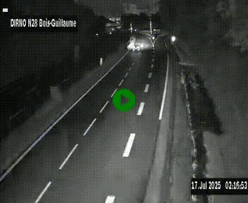Webcam routière à hauteur de Bois-Guillaume en périphérie de Rouen. Vue orientée vers Rouen