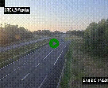 Webcam autoroute A150 à hauteur de La Vaupalière en périphérie de Rouen. Vue orientée vers Rouen