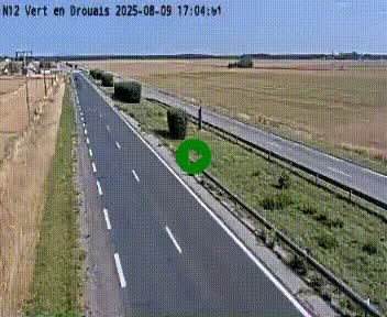 Webcam à hauteur de Vert-en-Drouais sur la N12, en périphérie de Dreux. Vue orientée vers Alençon