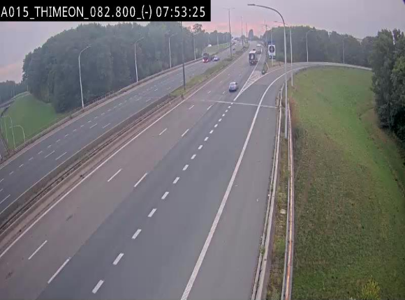 Caméra trafic Belgique - Thiméon - E42, jonction avec A54 (E420) direction La Louvière/Charleroi - BK 82.82