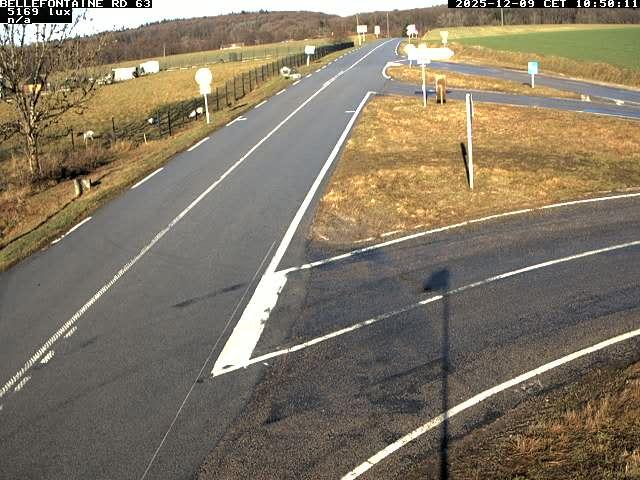 Webcam à Bellefontaine dans les Vosges à 552 mètres d'altitude sur la D63, à la jonction avec la D20A