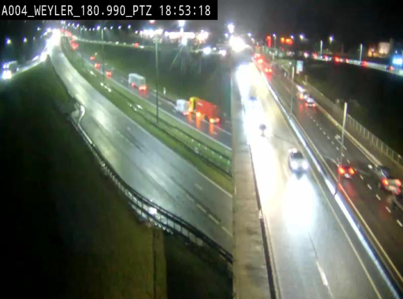Webcam à la jonction entre la N81 et l'E411 à hauteur de la sortie 32 Longwy/Messancy à Arlon. Vue orientée vers Bruxelles