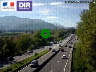 Caméra trafic à Meylan sur la Rocade-Sud de Grenoble en direction d'Aix-en-Provence
