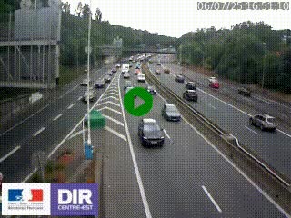 Caméra autoroute sur A6 - Valvert, près de Lyon, en direction de Paris, à hauteur de la sortie 36 Porte du Valvert