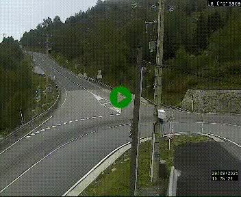 Webcam au carrefour de la croisade, à la jonction entre la N22 et la N320, avant le poste de douane franco-andorrane. Webcam à 1790 mètres d'altitude