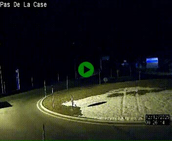 Webcam sur la N22 au niveau du poste frontière entre la France et Andorre à proximité de Pas de la Case à plus de 2000 mètres d'altitude