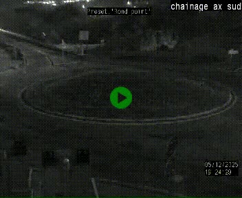 Webcam au nord d'Ax-les-Thermes au niveau de l'aire de chaînage de la N20. Vue orientée vers les Pyrénées, en direction de Pas de la Case