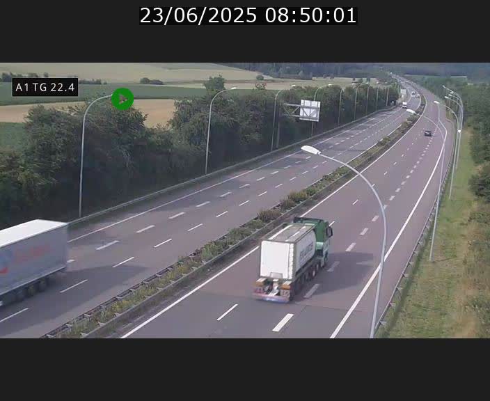 Traffic live webcam Luxembourg Flaxweiler - A1 direction Luxembourg - BK 22.4