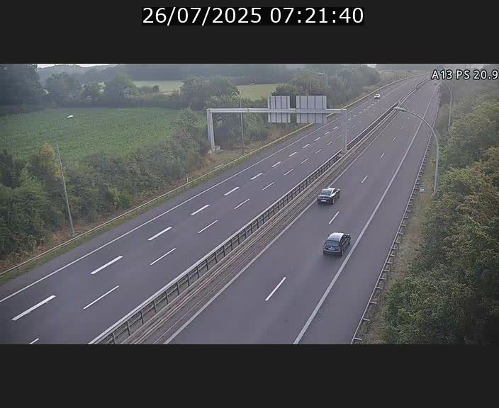 Traffic live webcam Luxembourg Croix de Bettembourg, rond-point d'Hellange - A13 direction Allemagne - BK 20.9