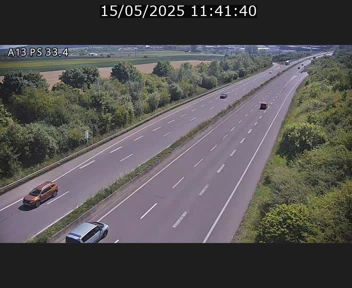 Webcam trafic sur A13 à hauteur de Mondorf-les-Bains en direction d'Altwies