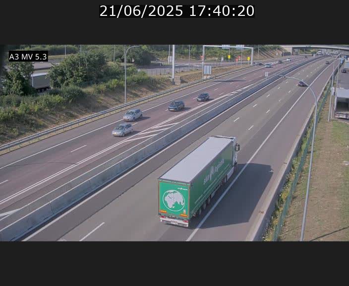 Webcam à l'Aire de Berchem au Luxembourg sur l'A3. Vue orientée vers la France