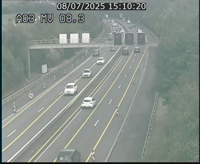 Webcam Autoroute après la Croix de Bettembourg en direction de Luxembourg sur l'A3