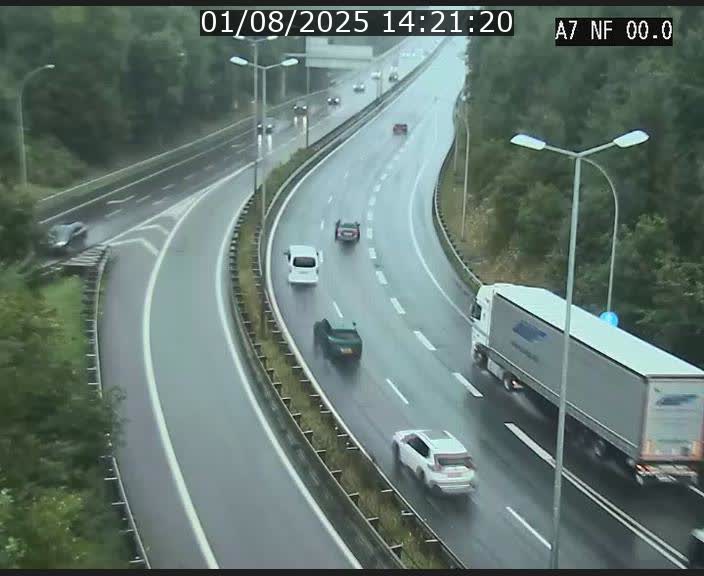 Caméra autoroute Luxembourg A7 - Echangeur A1/A7 Grünewald direction Tunnel Stafelter