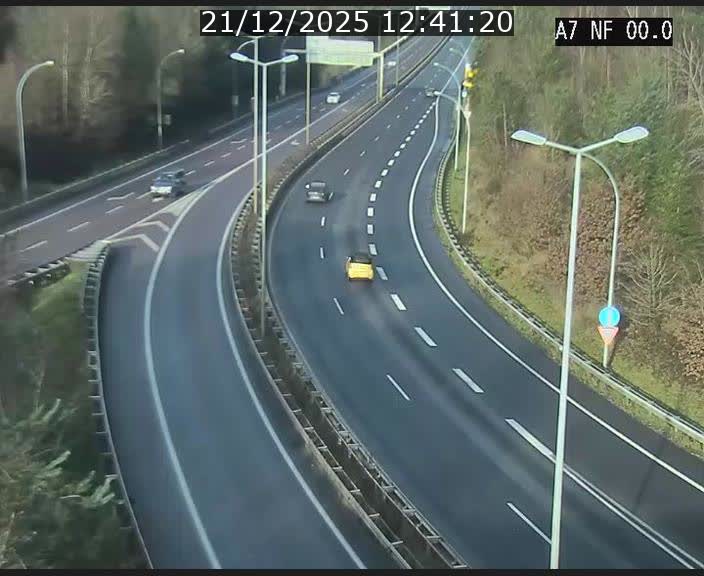 Caméra autoroute Luxembourg A7 - Echangeur A1/A7 Grünewald direction Tunnel Stafelter