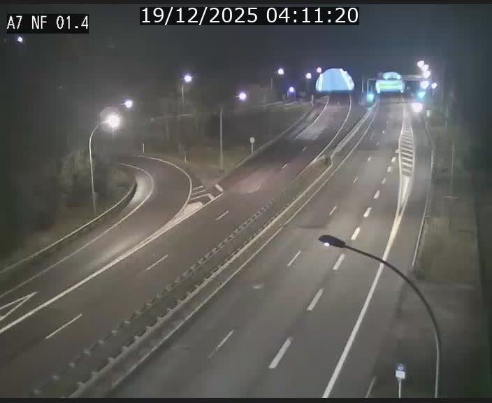 Caméra autoroute Luxembourg A7 - Echangeur Waldhaff - direction Tunnel Stafelter
