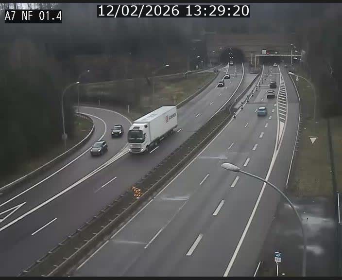 Caméra autoroute Luxembourg A7 - Echangeur Waldhaff - direction Tunnel Stafelter