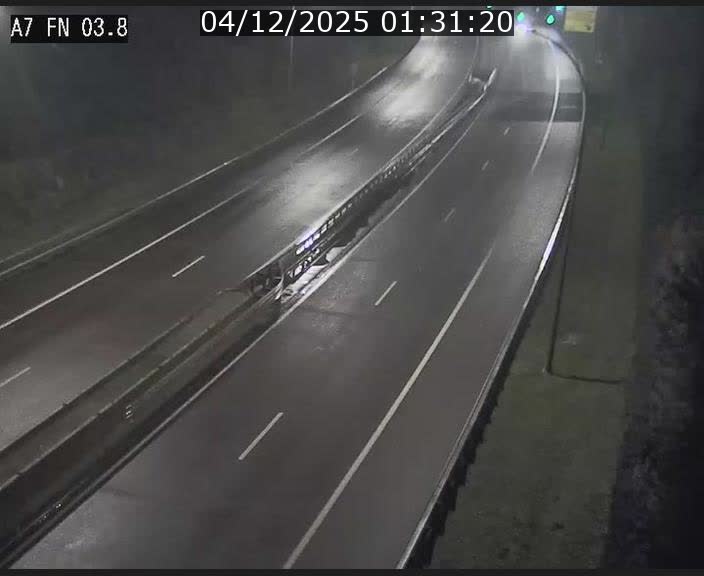 Caméra autoroute Luxembourg A7 - Passage à gibier Rëngelbour - direction Tunnel Stafelter