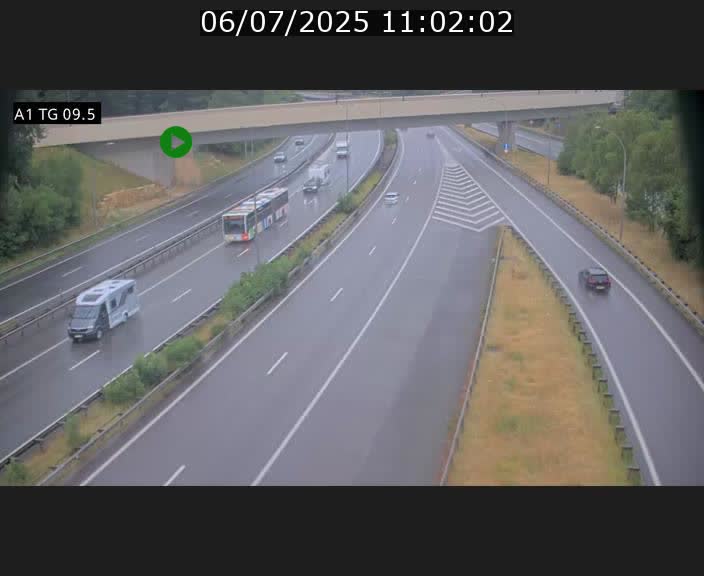 Traffic live webcam Luxembourg Jonction Grünewald - A1 direction Luxembourg-ville - BK 9.5