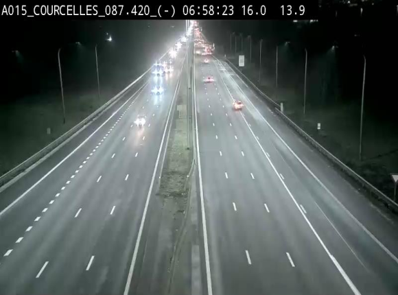 Webcam autoroute Belgique - Viesville - E42 direction Mons - BK 84.35